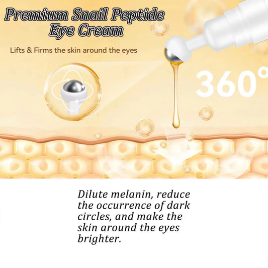Snail Peptide Eye Cream Remove Eye Bag Anti-Puffiness Fade Dark Circle Firming Skin Roller Massage Nourishing Care Eye Cream