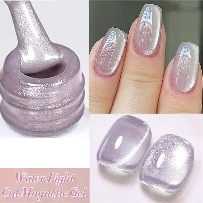 BORN PRETTY 10ml Rainbow Glass Cat Magnetic Nail Gel Polish Sparkling Double Light Reflective Glitter Colorful Laser Varnish