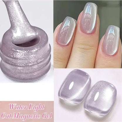 BORN PRETTY 10ml Rainbow Glass Cat Magnetic Nail Gel Polish Sparkling Double Light Reflective Glitter Colorful Laser Varnish