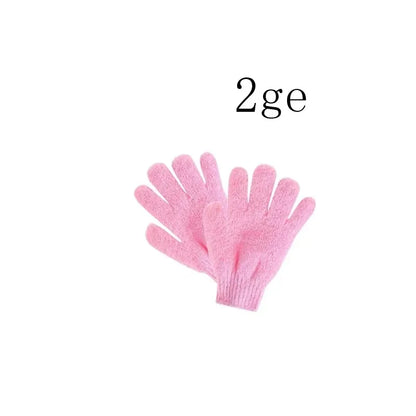 1/2/3pairs Five Fingers Bath Gloves Peeling Exfoliating Household Shower Towel Scrub Body Wash Elastic Wipe Body Cleaning Tools