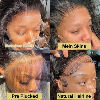 32 13x6HD Transparent Lace Front Wig Body Wave Human Hair 13x4 Lace Front Wig Glue Free Closed Wig Female