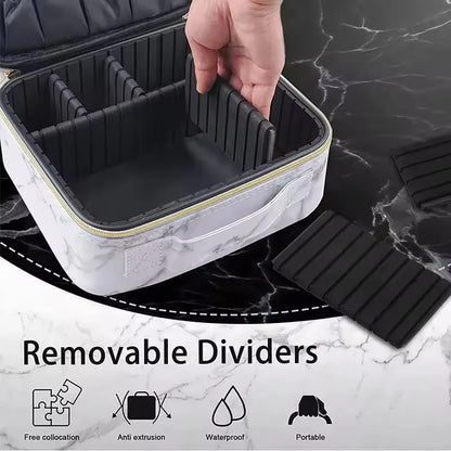 New PU Leather Cosmetic Bag For Women Professional Makeup Case Travel Toiletry Makeup Bag Beauty Nail ToolBox Make Up Handbag