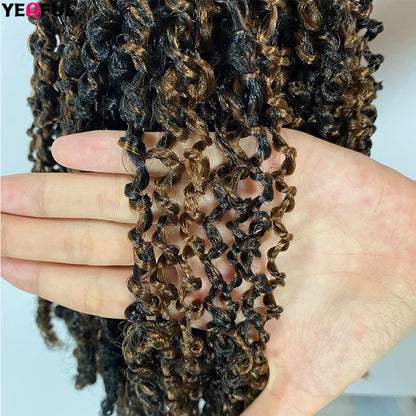 1-6 Packs Yanky Twist Crochet Hair 12"Pre-twisted Natural Black Kinky Mini Spring Twist Small Curly Senegalese Twist Hair Braids