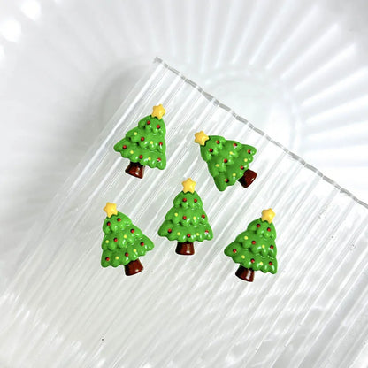 30PCS 3D Cartoon Santa Claus Elk Nail Charms Cute Snowman Dot Christmas Socks Nail Art Decorations for DIY Christmas Style Nails
