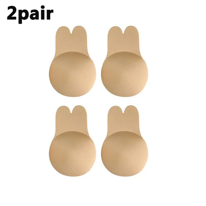 Women Breast Lifting Stickers Push Up Bras Silicone Invisible Chest Strapless Breast Rabbit Lift Up Tape Nipple Cover Bra Pads