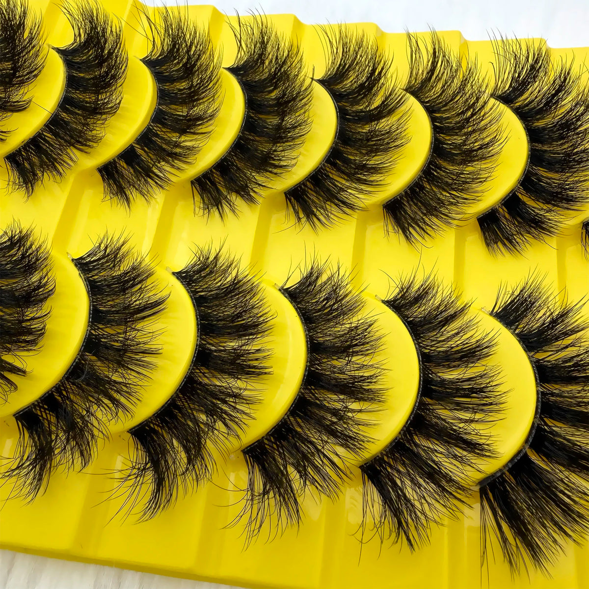 10 Pairs Faux Mink Lashes Fluffy False Eyelashes Full Wispy Lashes 8D Volume Curly Fake Eyelashes