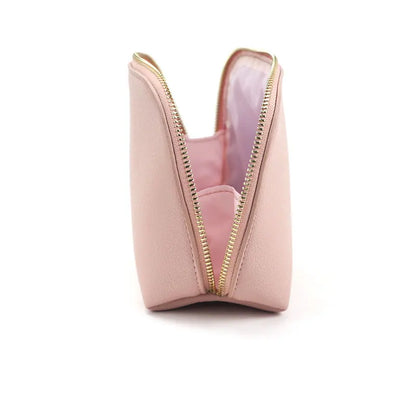 Customized Letters PU Leather Cosmetic Storage Bag Classic Simple Atmosphere Solid Color Make Up Bag Advanced Zipper Wash Bag