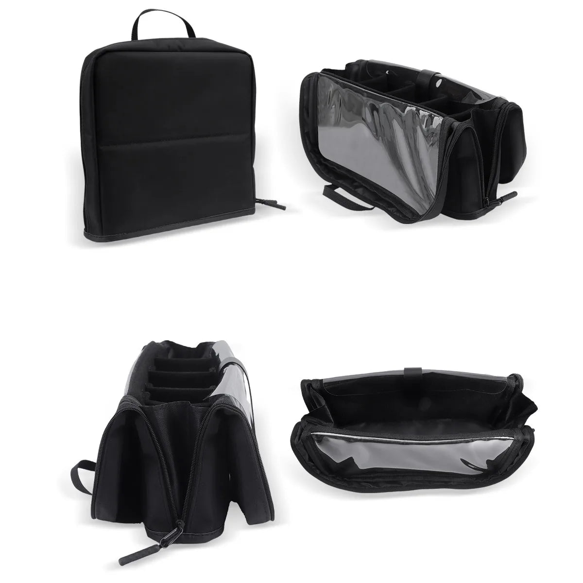 Large Black Foldable Makeup Bag 14-40 Hole Storage Organizer for Beauty Brushes Cosmetic Pouch with Handles