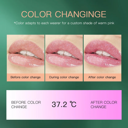 Festive Christmas Makeup Set Chocolate Lip Gloss PH Color Changing Lip Oil Blush Palette High Pigment Hydrating for Holiday Gift