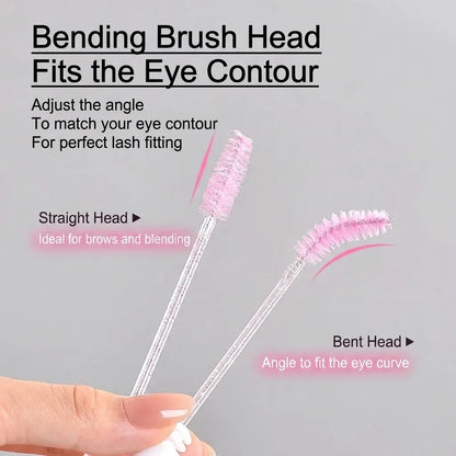 20-Pack Christmas Women Micro Spoolies Ultra-Fine Eyelash & Eyebrow Brushes Lash Extension Wand Comb Makeup Brushes Eyebrow Comb
