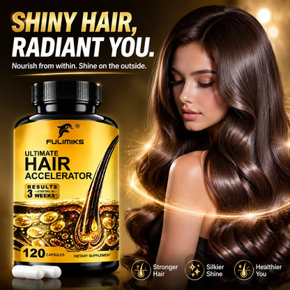 Hair Accelerator Supplement, Support Thicker & Fuller Hair, for Skin & Nails Health, Hair Growth, with Biotin & Marine Collagen