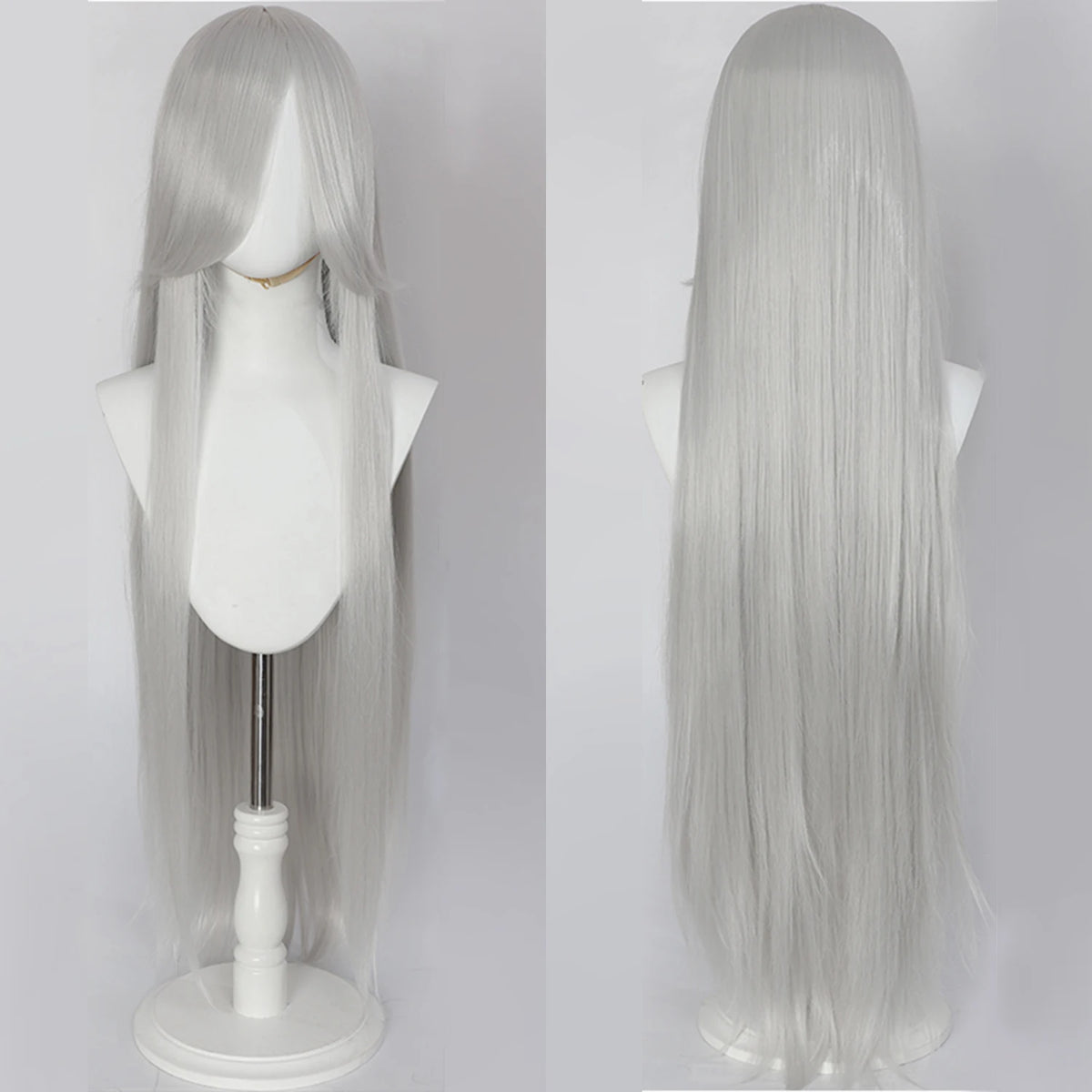 100CM Long Straight Wig With Bangs Synthetic Cosplay Wig For Women Pink Purple Cosplay Wigs for Party For Halloween