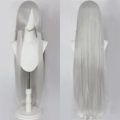 100CM Long Straight Wig With Bangs Synthetic Cosplay Wig For Women Pink Purple Cosplay Wigs for Party For Halloween