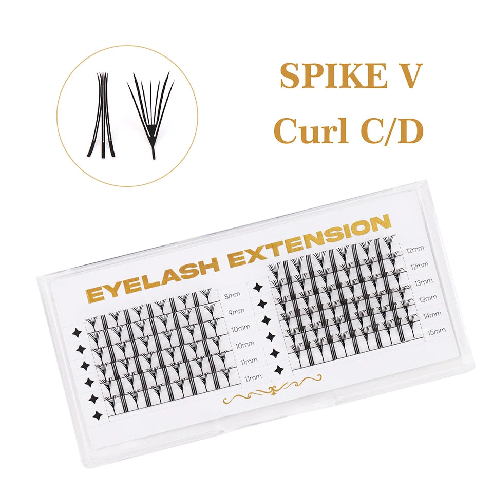New Tinsel Anime Eyelash Extension Dual Sided Holographic Manga False Eyelash Feather Colored Christmas Party Comic Spire Lashes
