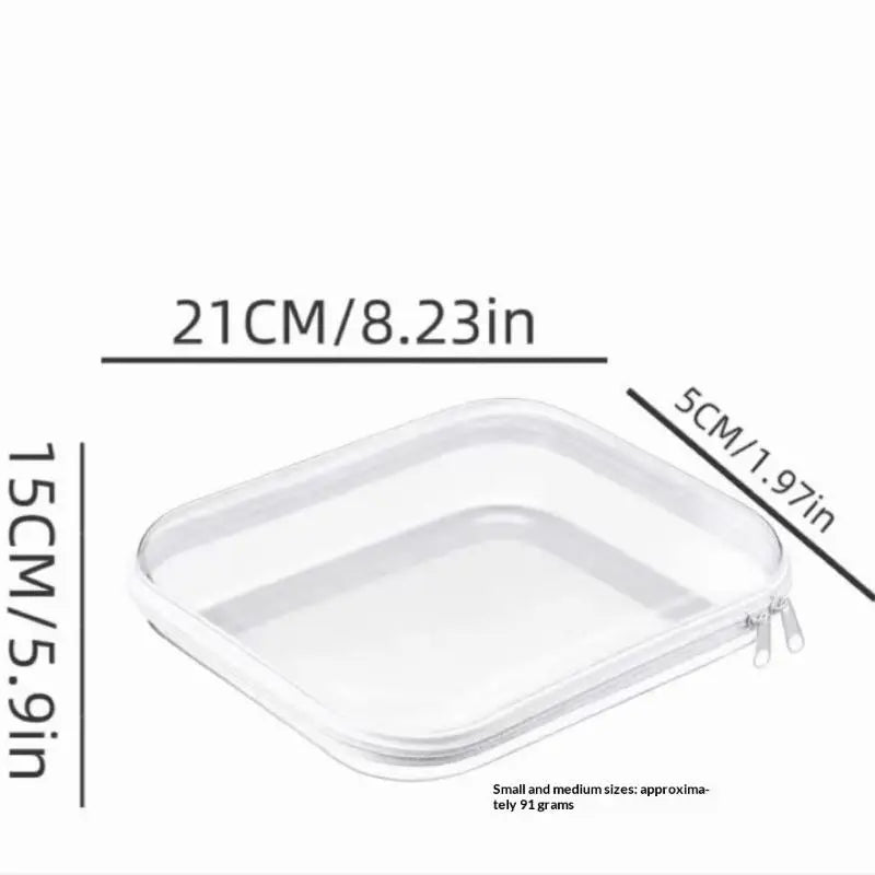 Zippered Hard Pouch Clear Stackable Travel Storage Organizer Cosmetic Bags Makeup Case