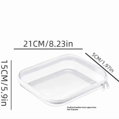 Zippered Hard Pouch Clear Stackable Travel Storage Organizer Cosmetic Bags Makeup Case