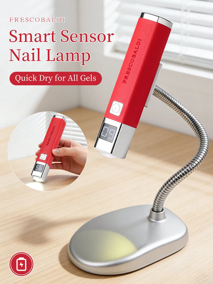 1Pc Red Mini Rechargeable UV LED Nail Lamp For Gel Nails，Quick Dry Nail Phototherapy Machine UV LEDs Gel Polish Nail Dryer Lamp