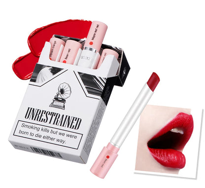 4 Pcs Cigarette Lipstick Set Matte Lip Gloss Long Lasting Waterproof Nude Lip Tint Lip Stick Tube Cosmetics Christmas Gift