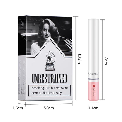 4 Pcs Cigarette Lipstick Set Matte Lip Gloss Long Lasting Waterproof Nude Lip Tint Lip Stick Tube Cosmetics Christmas Gift