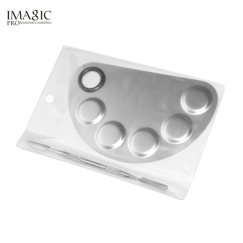 IMAGIC Professional Makeup Palette Tray Mixed Paint Stainless Steel Oil Paint Palette Watercolor Oil Painting Art Makeup Tools