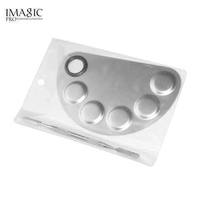 IMAGIC Professional Makeup Palette Tray Mixed Paint Stainless Steel Oil Paint Palette Watercolor Oil Painting Art Makeup Tools
