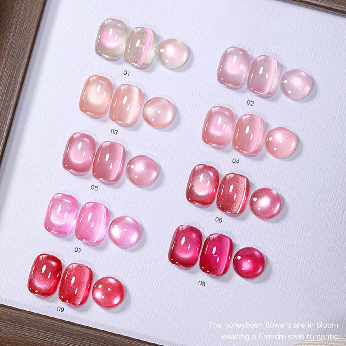 MIANEL 2026 Summer Trend Nude Pink Cat Eye Gel Nail Polish Soft Brightening Transparent Peach Pink with Glass Bead