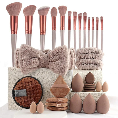 33Pcs Makeup Kit Complete Makeup Brush Set Big Set Includes Soft Brushes Beauty Blender Birthday Christmas New Year Gift