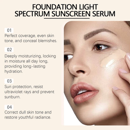 4-in-1 Foundation Liquid Makeup Hydrate Full Coverage Concealer Spf 50 Light Spectrum Sunscreen Serum Repair Moisturizing Primer