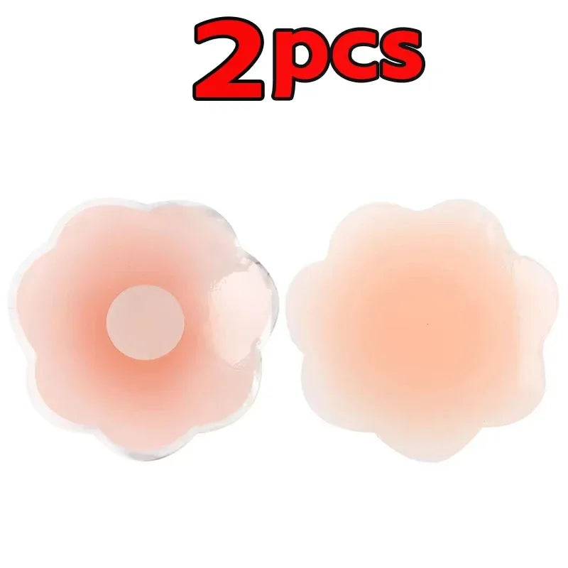 2/6/12PCS Invisible Self Adhesive Chest Paste Reusable Sticker Breast Petal Bra Pad Silicone Petal Nipple Cover