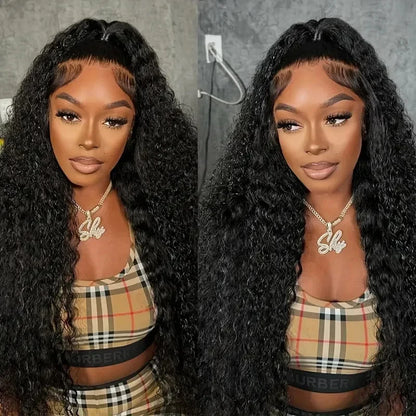 13x4 Lace Frontal Human Hair Wig Deep Water Wave Lace Frontal Wig 200 Density 13x6 HD Lace Deep Water Wave Curly Lace Frontal Wi