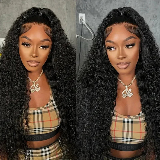 13x4 Lace Frontal Human Hair Wig Deep Water Wave Lace Frontal Wig 200 Density 13x6 HD Lace Deep Water Wave Curly Lace Frontal Wi