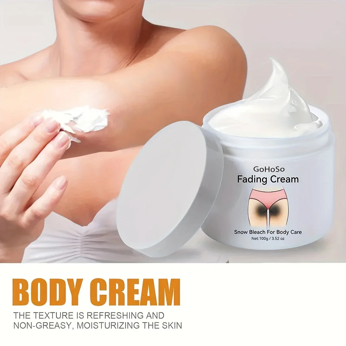 ENVISHA Fading Cream Snow Bleach Beauty Health Body Skin Care Lotion Moisturizing Whitening Exfoliating Armpit Private Thigh