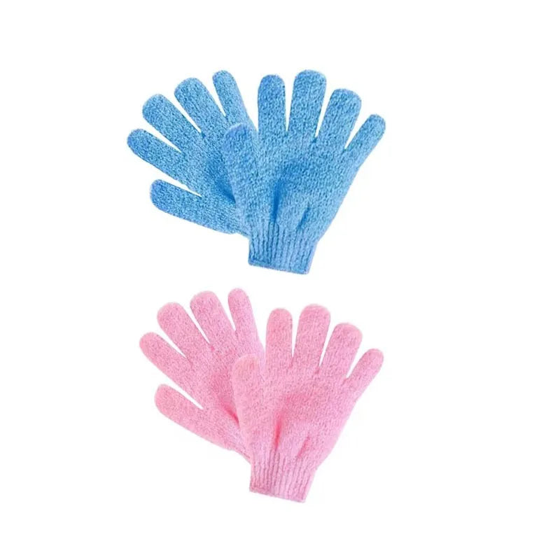 1/2/3pairs Five Fingers Bath Gloves Peeling Exfoliating Household Shower Towel Scrub Body Wash Elastic Wipe Body Cleaning Tools