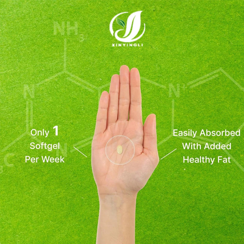 Vitamin D3 50000 IU+K2 MK7 200mcg Soft Capsules, Supporting Bone, Tooth, and Immune Health