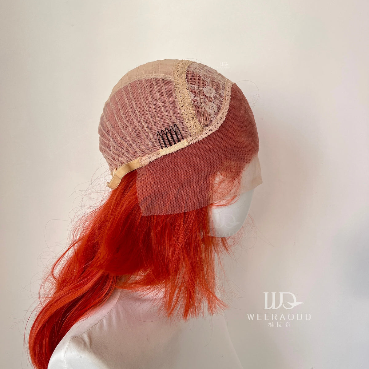 Orange Red  13x4 Synthetic Lace Front Wigs for Women Cosplay Shoulder Length Short Curly Synthetic Wigs Layers Ponytails