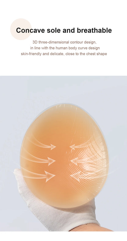 Silicone Fake Boobs Non Nipple Concave Bottom Breast Form Prosthesis Chest Increase  Female Anchor Breast Augmentation