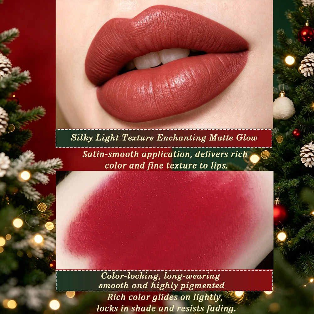 Christmas matte lip gloss set,waterproof and easy to apply,long-lasting and natural,the top choice for gifting,Christmas gift
