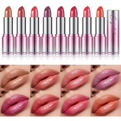 14Color Metallic Violet Lipstick Polarizing Pigment Diamond Glitter Lipgloss Waterproof Lasting Gold Pearl Shine Sexy Lip Makeup