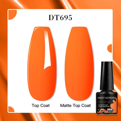 MEET ACROSS 8 Colors Mirror Gel Nail Polish Long-lasting Quick-drying Metallic Gold Silver Red Semi Permanent Varnish Nail Art