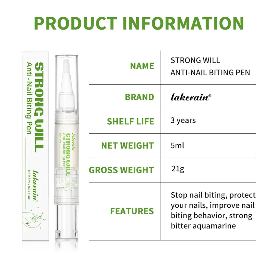Lakerain Anti-bite Nail Pen Adult Children's Nail Protection Room Bite Bitter Nail Pen Quit Eating Finger Pen