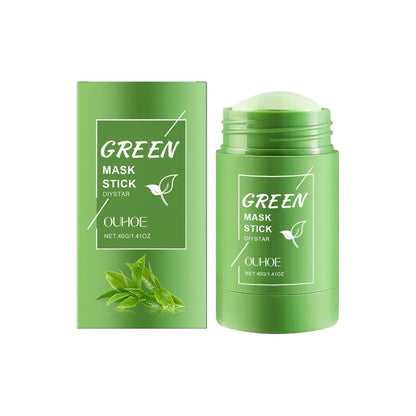 Green Tea Solid Mask Stick Remove Blackhead Shrink Pores Deeply Cleansing Blemish Black Dots Smoothing Moisturizing Facial Mask