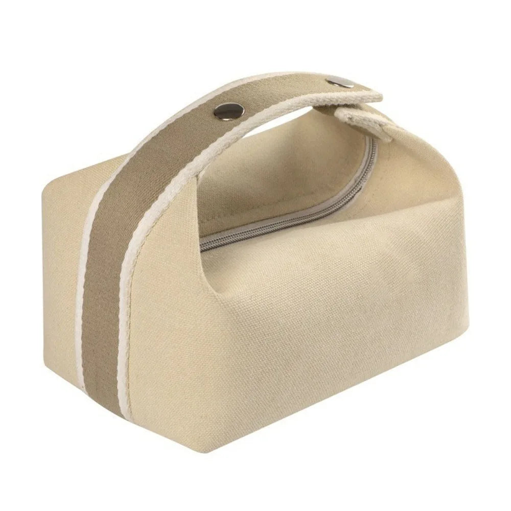 Trendy Large Capacity Cosmetic Storage Bag Portable Handheld Makeup Pouch Canvas Travel Storage Bag Cosmetic Storage