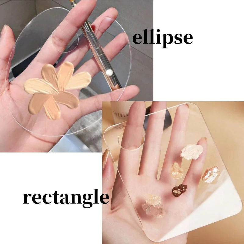 Clear Acrylic Makeup Mixing Palette Portable Multifunction Cosmetic Foundation Art Blending Palette for Eyeshadow Lipstick Nail