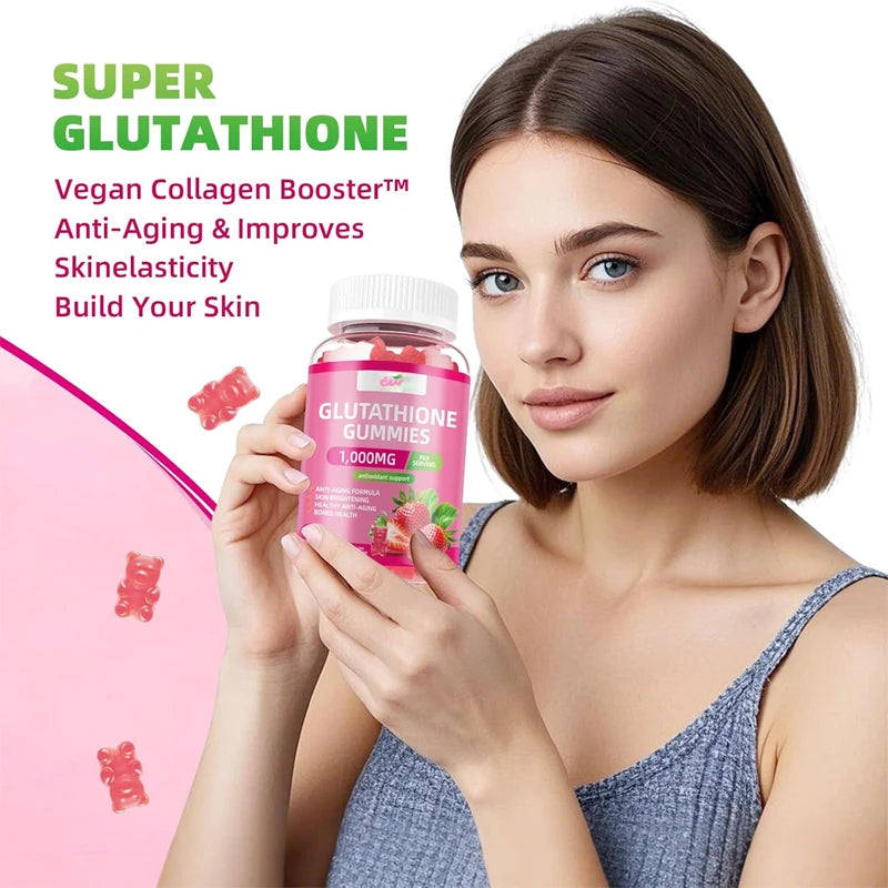 Glutathione supplement collagen gummies: containing marine collagen vitamins C, E, D, used for anti-aging and bone strengthening
