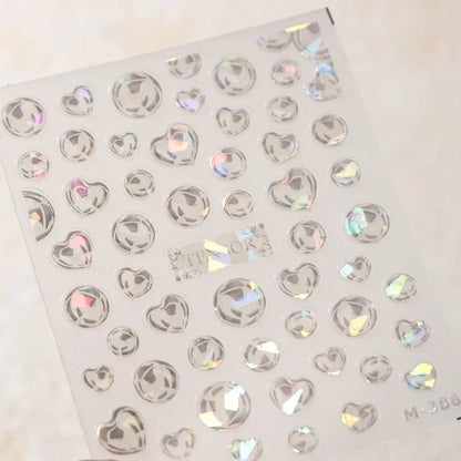 5D Summer Sea Shell Nail Sticker Shiny Embossed Starfish Nails Stickers Summer Beach Wine glass Jellyfish Nail Decals Decoration