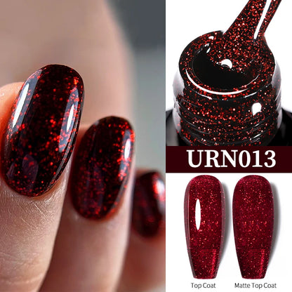 UR SUGAR 7.5ML Blue Black Red Glitter Sequin Color Gel Nail Polish Semi-permanent Varnish For Nail Art Manicure Soak Off UV Gel