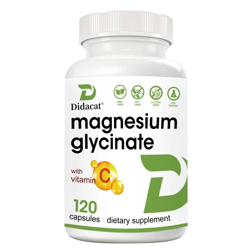 Magnesium Glycinate 1000 Mg, 120 Veggie Capsules - Highly Purified Trace Mineral for Muscle, Joint, Heart and Digestive Health
