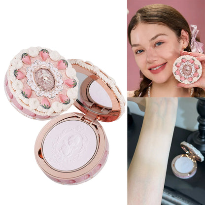 Flower Knows Strawberry Cupid Pressed Powder Matte Soft Oil Control Setting Powder Long Lasting Mattifying Translucent Powder