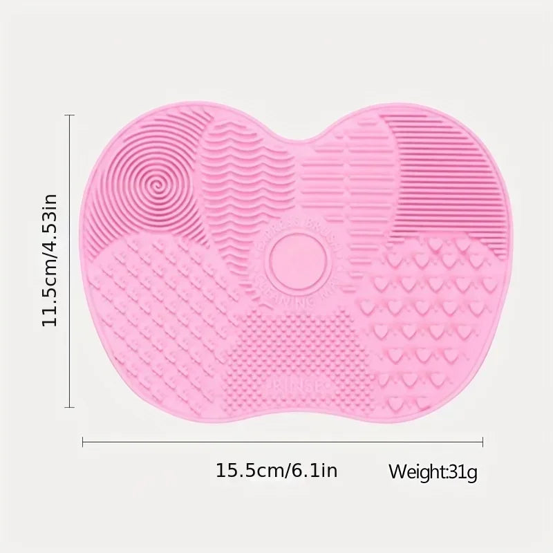 1Pc For Effective Cosmetic Tool Cleaning Makeup Brush Cleaner Silicone Cup Apple-Shaped Pad With Suction