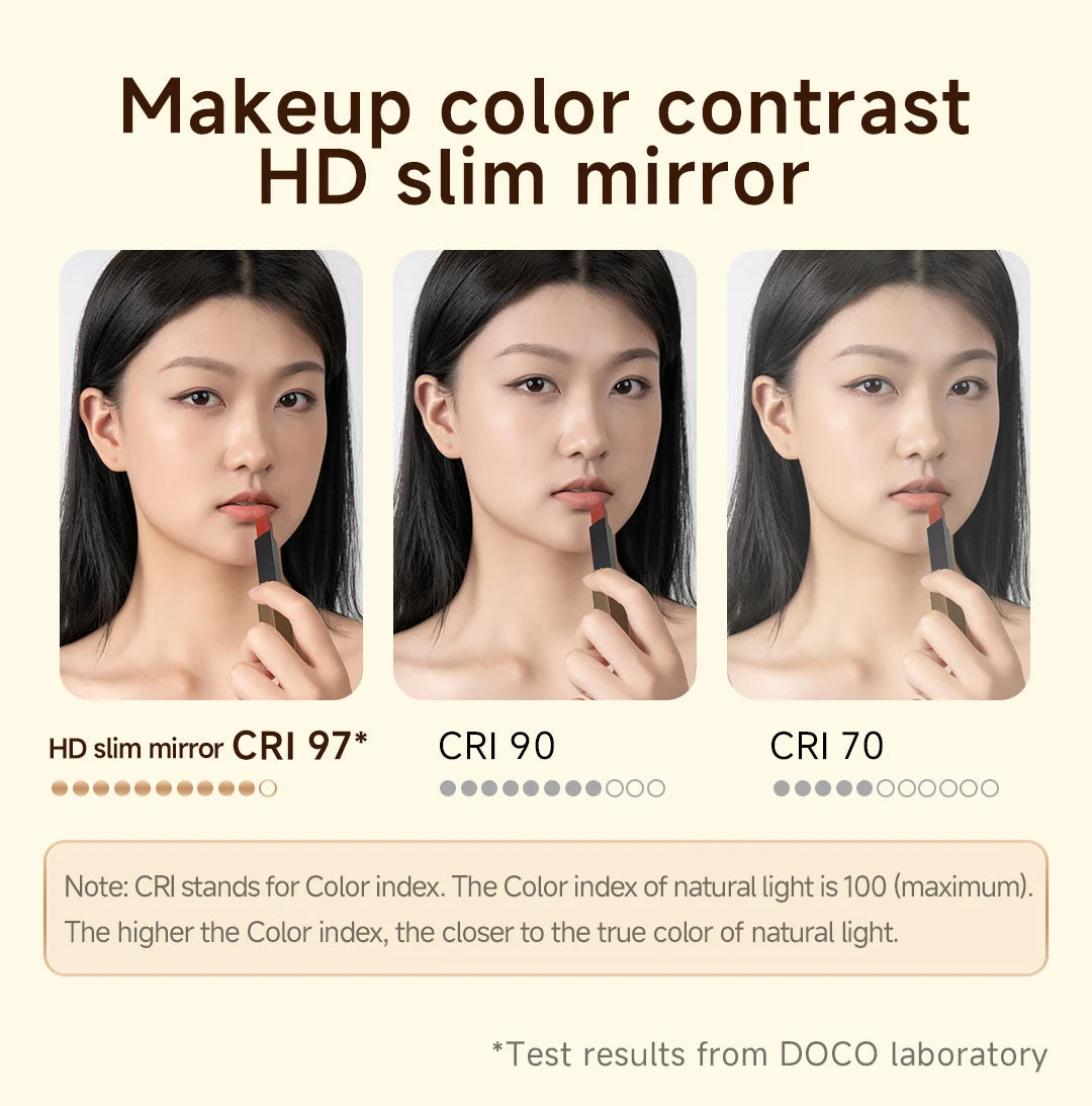 DOCO Makeup Mirror Desktop Adjustable LED Light High Quanlity Metal Texture Perfect for Gift Giving